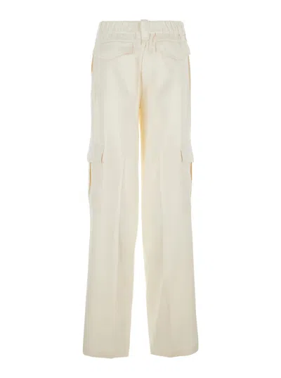 PHOEBE PHILO BEIGE PANTS WITH REAR ELASTIC WAIST IN SILK WOMAN