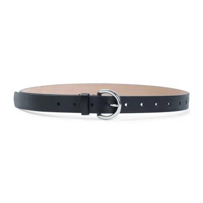 Phoebe Philo Round Buckle Calf Leather Belt In Black