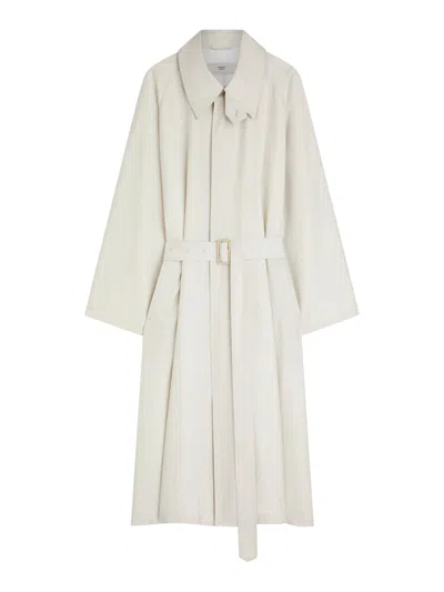 Phoebe Philo Big Silk Blend Trench Coat In Neutral