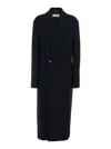 Phoebe Philo Black Double-breasted Coat With Notched Revers In Wool And Cashmere Woman In Black