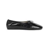 Phoebe Philo Black Gathered Flat Calf Leather Ballerinas In Black