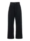 Phoebe Philo Arch Black Jeans With Belt Loops And Fringed Hem In Denim Woman In Brown