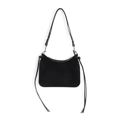 Phoebe Philo Black Silver Gig Small Suede Leather Shoulder Bag