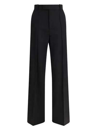 Phoebe Philo Boyish Wool Tailored Trousers In Blue