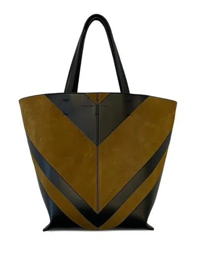 Phoebe Philo Cabas Chevron Suede-leather Tote Bag In Brown
