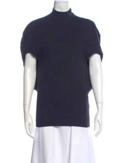 Pre-owned Phoebe Philo Cashmere Mock Neck Top In Blue