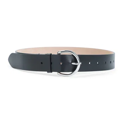 Phoebe Philo Round Buckle Mini Leather Belt In Gray