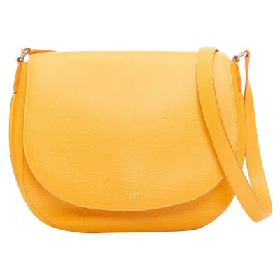 Pre-owned Phoebe Philo Celine Trotteur Messenger Yellow Marigold Half Moon Crossbody Bag