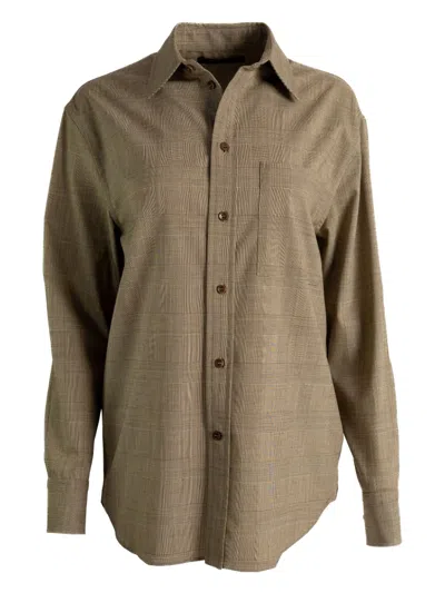 Phoebe Philo Checked Long-sleeve Shirt In Gray