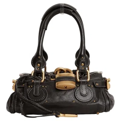 Pre-owned Phoebe Philo Chloe Paddington Mini Shoulder Bag In Black Leather And Brass Hardware