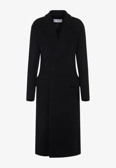 Phoebe Philo Classic Double-breasted Coat In Wool And Cashmere In Black