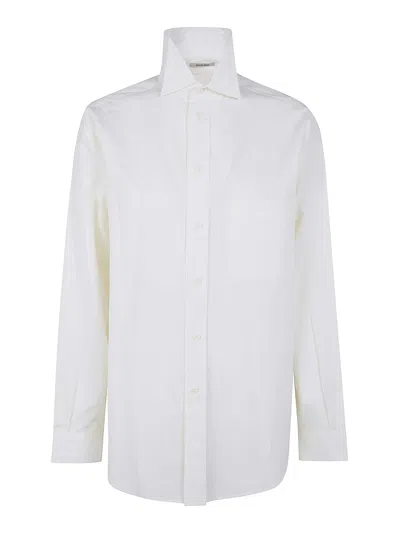 Phoebe Philo Chemise Classique Oversize En Poplin De Coton Ivoire In White