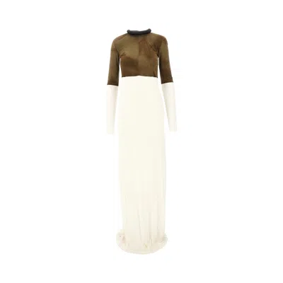 Phoebe Philo Colour Block Dress With Tubular Crewneck In Multi