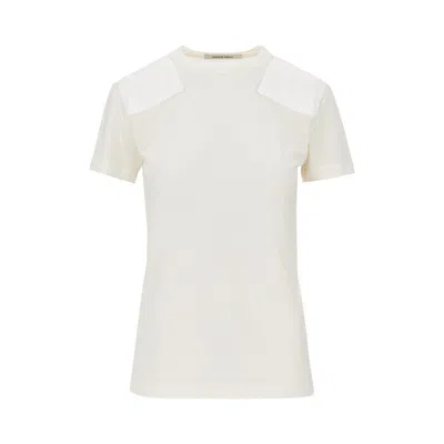 Phoebe Philo Cotton And Lyocell T-shirt With Patch In White