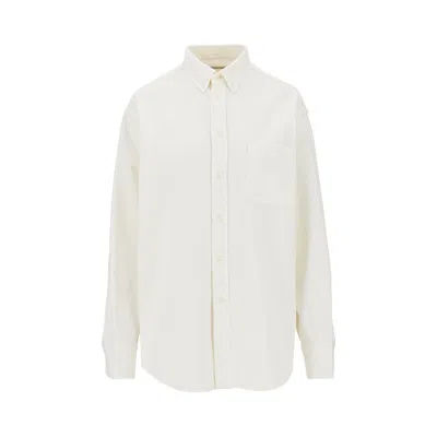 Phoebe Philo Cotton Denim Shirt In White