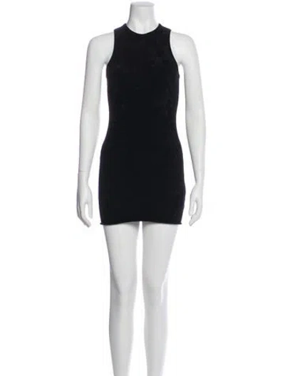 Pre-owned Phoebe Philo Crew Neck Mini Dress In Black