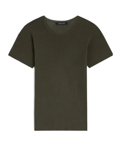 Phoebe Philo Crew Neck Ribbed T-shirt In Black
