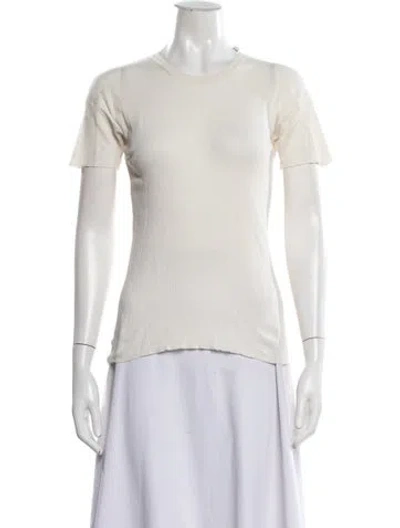 Pre-owned Phoebe Philo Crew Neck Short Sleeve Top In Neutrals