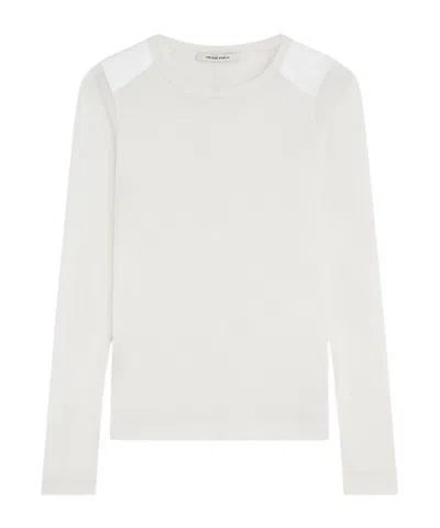 Phoebe Philo Crew Neck Top In Cream Cotton In White