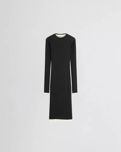 Phoebe Philo Crew-neck Long-sleeve Dress In Black