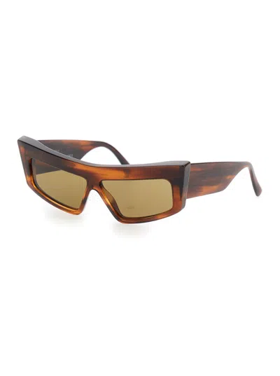 Phoebe Philo 'cruise' Brown Sunglasses With Sharp Frame In Acetate Woman