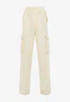 Phoebe Philo Crushed Silk Cargo Pants In Multi