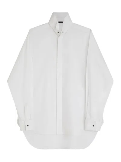 Phoebe Philo Custom Cotton Tuxedo Shirt In White