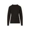 Phoebe Philo Batwing Dark Green Wool Sweater With Relaxed Elegance In Black