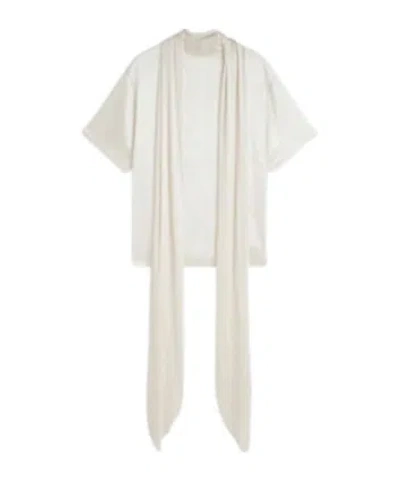 Phoebe Philo Detachable Scarf T-shirt In White