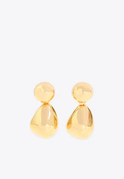 Phoebe Philo Double Ball Drop Earrings In Gold