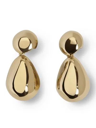 Phoebe Philo Double Ball Earrings In Metallic