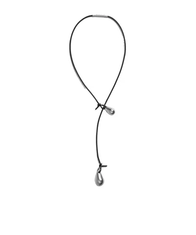 Phoebe Philo Double Pendant Necklace In Black