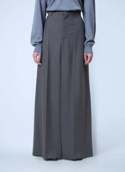 Phoebe Philo Double Slit Tailored Skirt In Brown