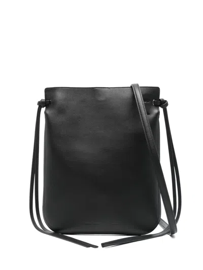 Phoebe Philo Drawstring Calf Leather Shoulder Bag In Black
