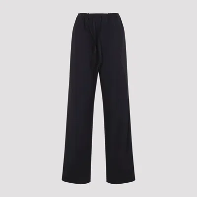 Phoebe Philo Drawstring Cotton Pants With Regular Straight-leg Fit In Transparent