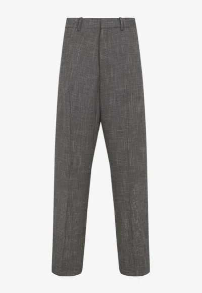 PHOEBE PHILO DROP CHECKERED TAILORED PANTS