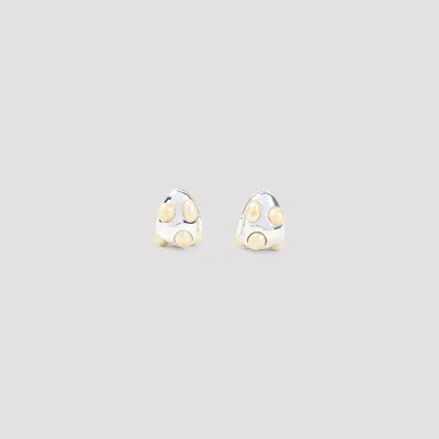 Phoebe Philo Encrusted Studded Earrings In Orange