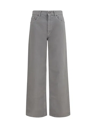 Phoebe Philo Full-length Back Zippers Jeans In Gray