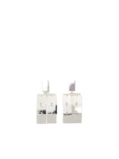 Phoebe Philo Geometric Drop Earrings In Metallic