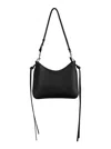 Phoebe Philo 'gig' Black Shoulder Bag With Adjustable Shoulder Strap And Zip Closure In Leather Woma