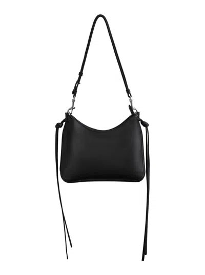 Phoebe Philo 'gig' Black Shoulder Bag With Adjustable Shoulder Strap And Zip Closure In Leather Woma