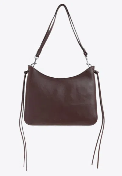Phoebe Philo Gig Leather Shoulder Bag In Brown