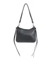 Phoebe Philo Black Silver Gig Small Suede Leather Shoulder Bag In Black