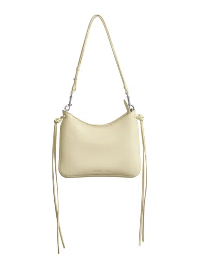 Phoebe Philo 'gig' White Shoulder Bag With Adjustable Shoulder Strap And Zip Closure In Leather Woma