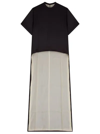 Phoebe Philo Graphic Train T-shirt With White Silk Lining In Black