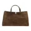 Phoebe Philo Green Kit Cabas Medium Suede Leather Shoulder Bag