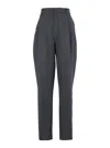 Phoebe Philo Grey Pants With Front Pences And Belt Loops In Wool Woman In Gray