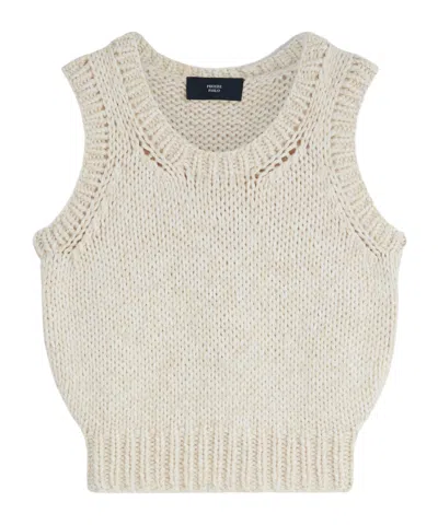 Phoebe Philo Hand-knitted Vest In Neutral