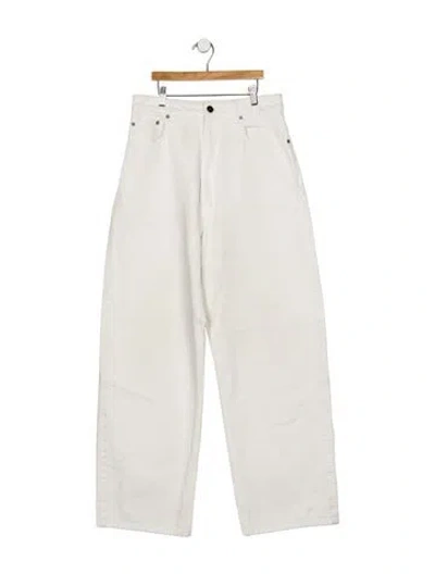Pre-owned Phoebe Philo High-rise Wide Leg Jeans In White