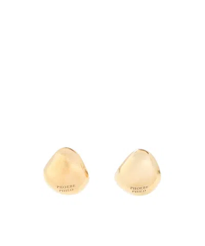 Phoebe Philo Irregular Stud Earrings In Gold